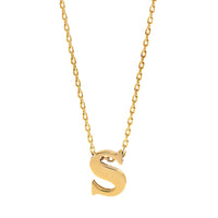 14K Yellow Gold Initial "S" Pendant Necklace