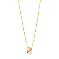 14K Yellow Gold Initial "S" Pendant Necklace
