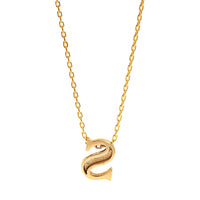 14K Yellow Gold Initial "S" Pendant Necklace