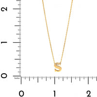 14K Yellow Gold Initial "S" Pendant Necklace