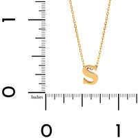 14K Yellow Gold Initial "S" Pendant Necklace