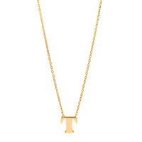 14K Yellow Gold Initial "T" Pendant Necklace