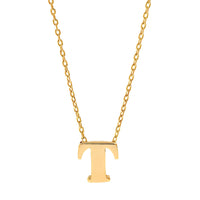 14K Yellow Gold Initial "T" Pendant Necklace