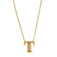 14K Yellow Gold Initial "T" Pendant Necklace