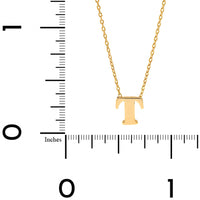 14K Yellow Gold Initial "T" Pendant Necklace
