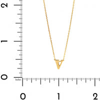 14K Yellow Gold Initial "V" Pendant Necklace