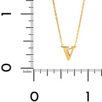 14K Yellow Gold Initial "V" Pendant Necklace