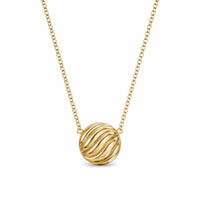 Sculpted Cable Pendant Necklace 18K Yellow Gold, 10mm