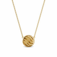 Sculpted Cable Pendant Necklace 18K Yellow Gold, 10mm
