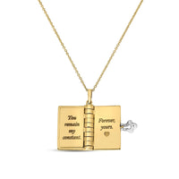 Roberto Coin 18K Yellow Gold Tiny Treasures Love Story Book Necklace