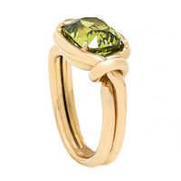 Vanessa Fernandez 18K Yellow Gold One Of A Kind Garnet Curva Ring