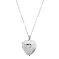 14K White Gold Diamond Heart Shaped Locket