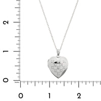 14K White Gold Diamond Heart Shaped Locket