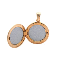 14K Yellow Gold Embossed Floral Locket