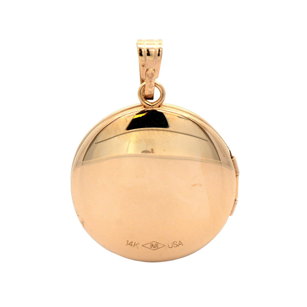 14K Yellow Gold Embossed Floral Locket