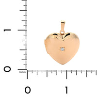 14K Yellow Gold Diamond Heart Locket