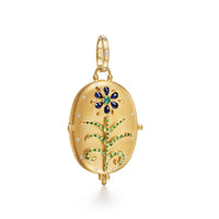 Temple St. Clair 18K Yellow Gold Sapphire and Diamond Primavera Fiori Locket Charm