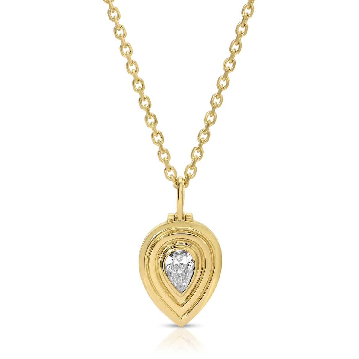 Anita Ko 18K Yellow Gold Pear Shaped Diamond Loulou Locket Necklace
