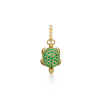 Temple St. Clair 18K Yellow Gold Emerald and Diamond Turtle Locket Charm