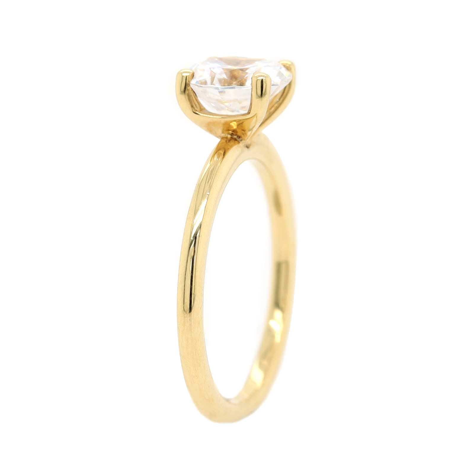 18K Yellow Gold 4 Prong Solitaire Engagement Ring Setting
