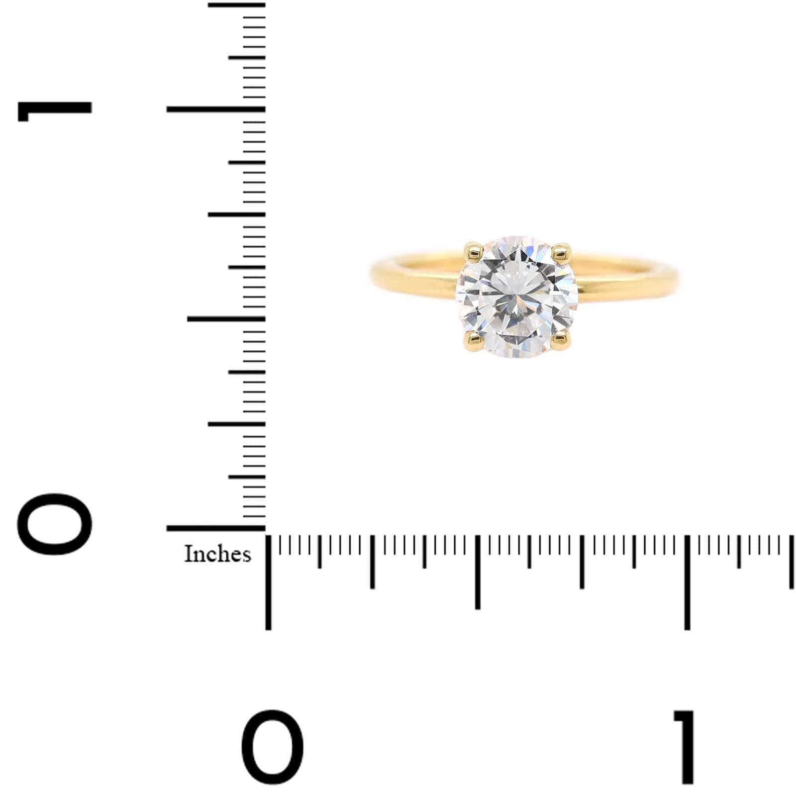 18K Yellow Gold 4 Prong Solitaire Engagement Ring Setting