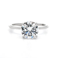 Platinum Round 4 Prong Solitaire Engagement Ring Setting