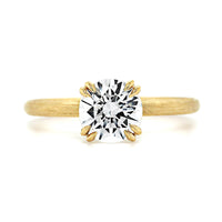 18K Yellow Gold Florentine Finish Engagement Ring Setting