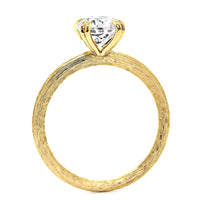 18K Yellow Gold Florentine Finish Engagement Ring Setting