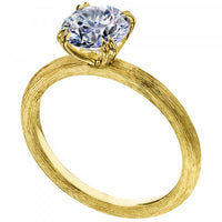 18K Yellow Gold Florentine Finish Engagement Ring Setting