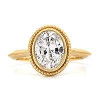 18K Yellow Gold Vintage Style Engagement Ring Setting