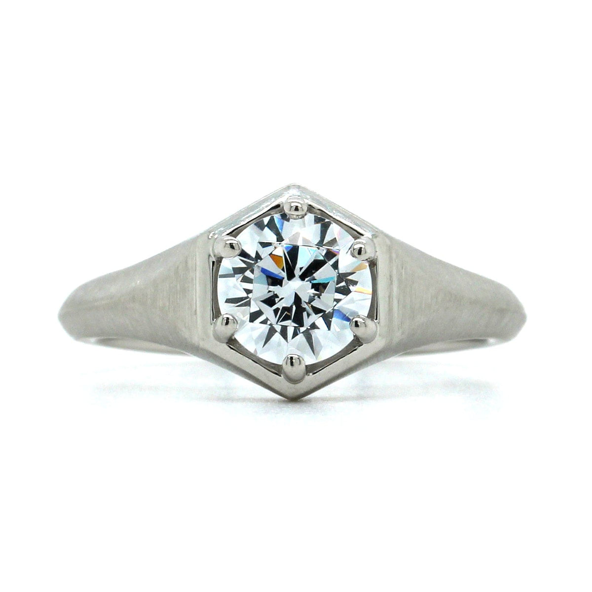 Platinum Contemporary Solitaire Engagement Ring Setting