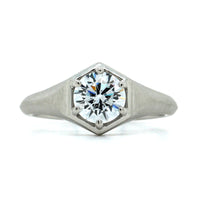 Platinum Contemporary Solitaire Engagement Ring Setting