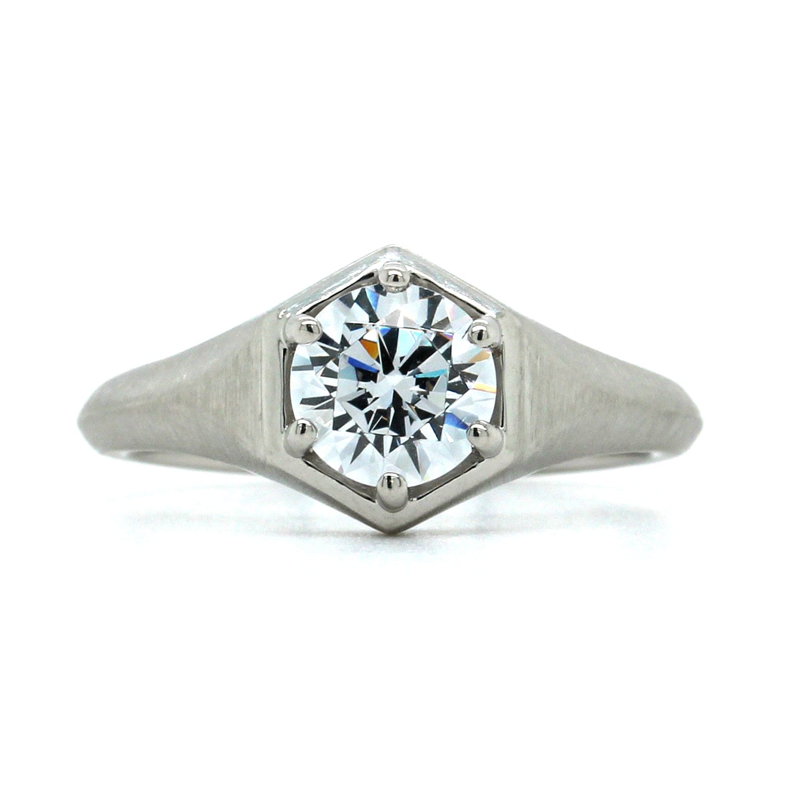 Platinum Contemporary Solitaire Engagement Ring Setting