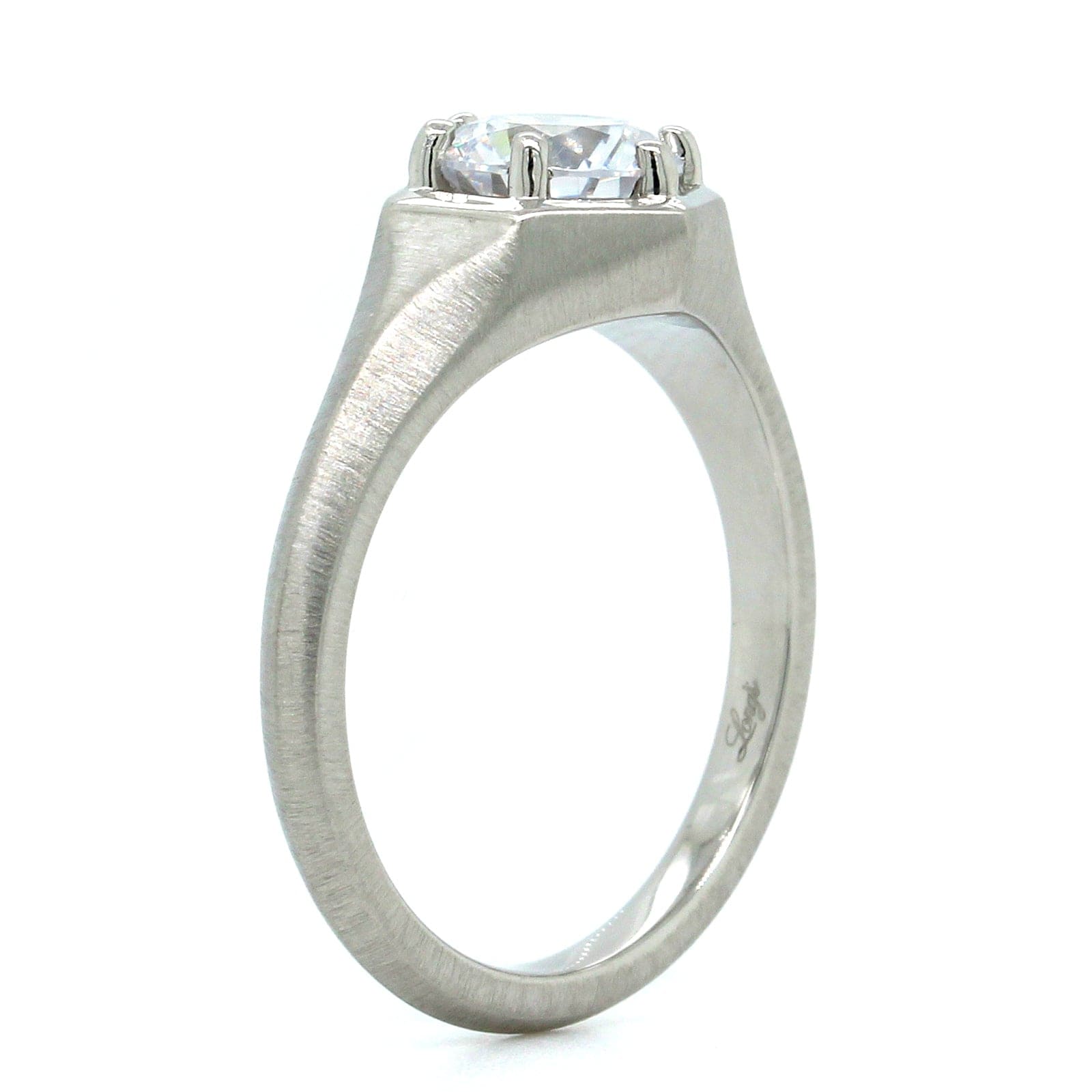 Platinum Contemporary Solitaire Engagement Ring Setting