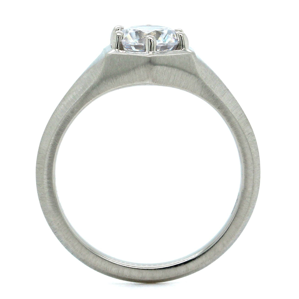 Platinum Contemporary Solitaire Engagement Ring Setting