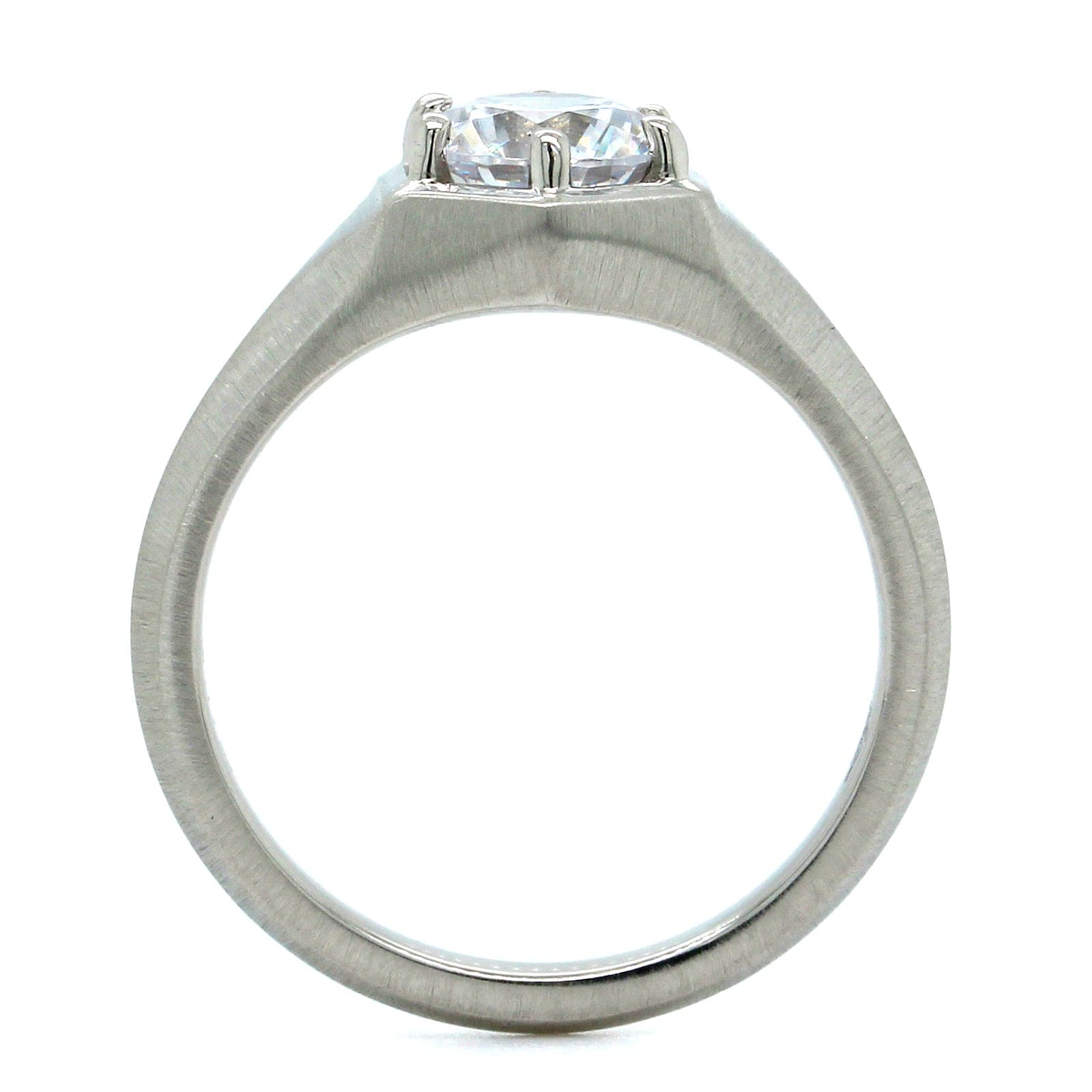 Platinum Contemporary Solitaire Engagement Ring Setting
