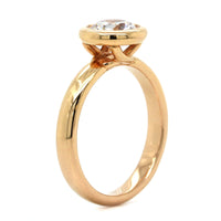 18K Rose Gold Bezel Set Engagement Ring Setting