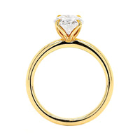 18K Yellow Gold Lily Head Solitaire Engagement Ring Setting