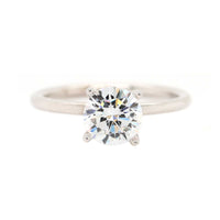 18K White Gold 4 Prong Solitaire Engagement Ring Setting