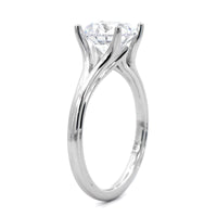 18K White Gold 4 Prong Diamond Solitaire Engagement Ring Setting