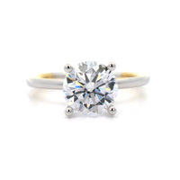 18K Two Tone 4 Prong Diamond Solitaire Engagement Ring Setting