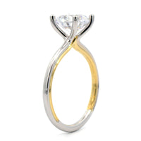 18K Two Tone 4 Prong Diamond Solitaire Engagement Ring Setting