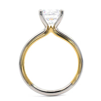 18K Two Tone 4 Prong Diamond Solitaire Engagement Ring Setting