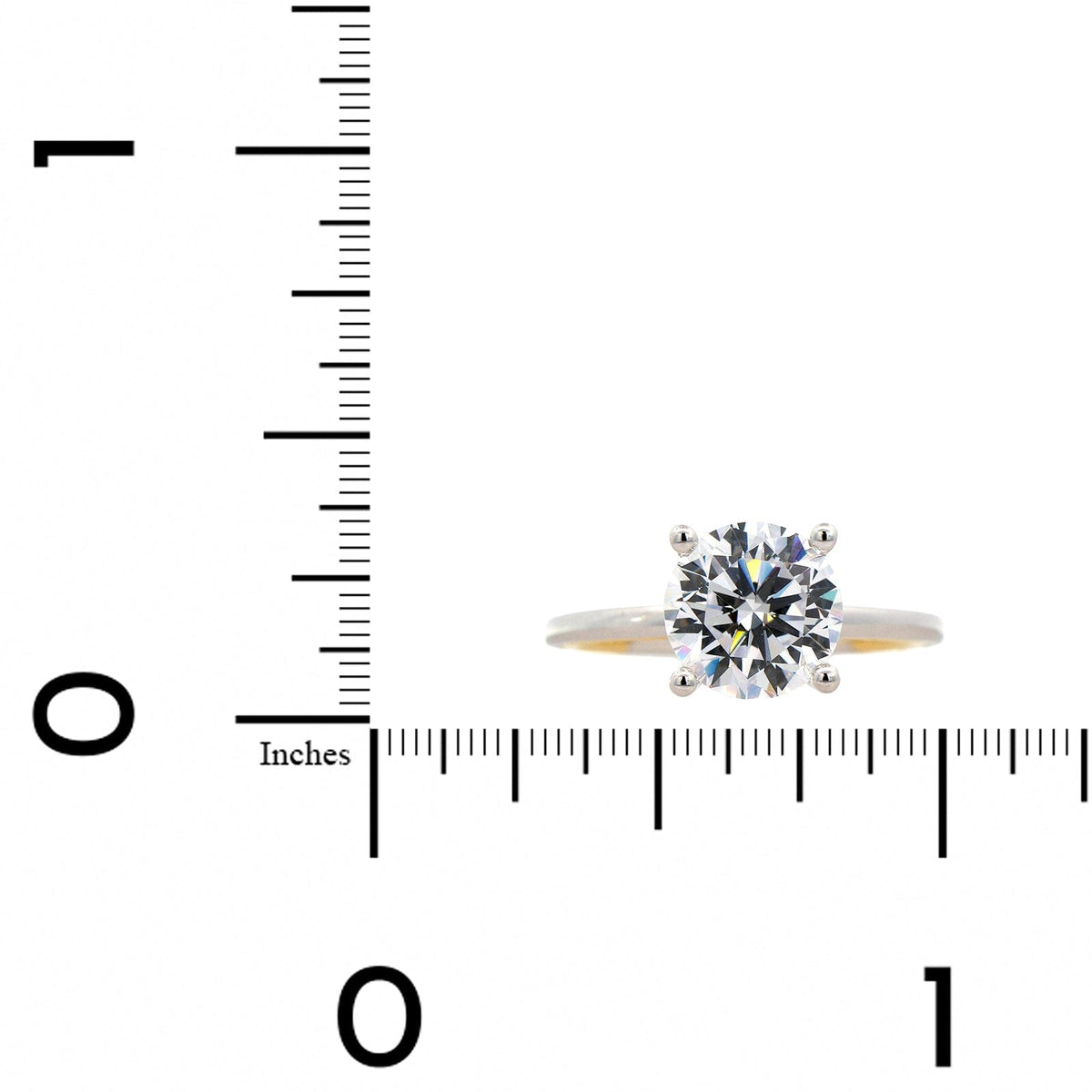 18K Two Tone 4 Prong Diamond Solitaire Engagement Ring Setting