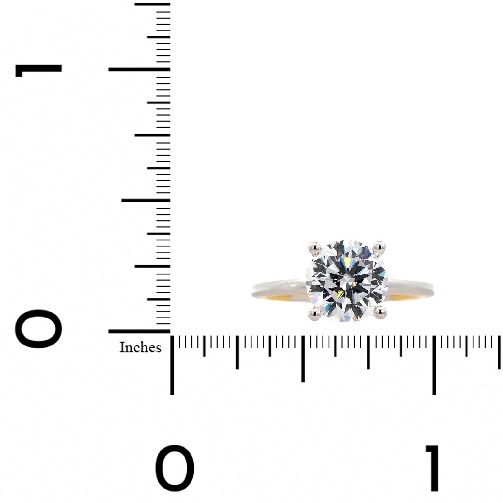 18K Two Tone 4 Prong Diamond Solitaire Engagement Ring Setting