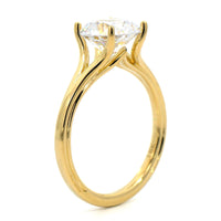 18K Yellow Gold 4 Prong Diamond Solitaire Engagement Ring Setting