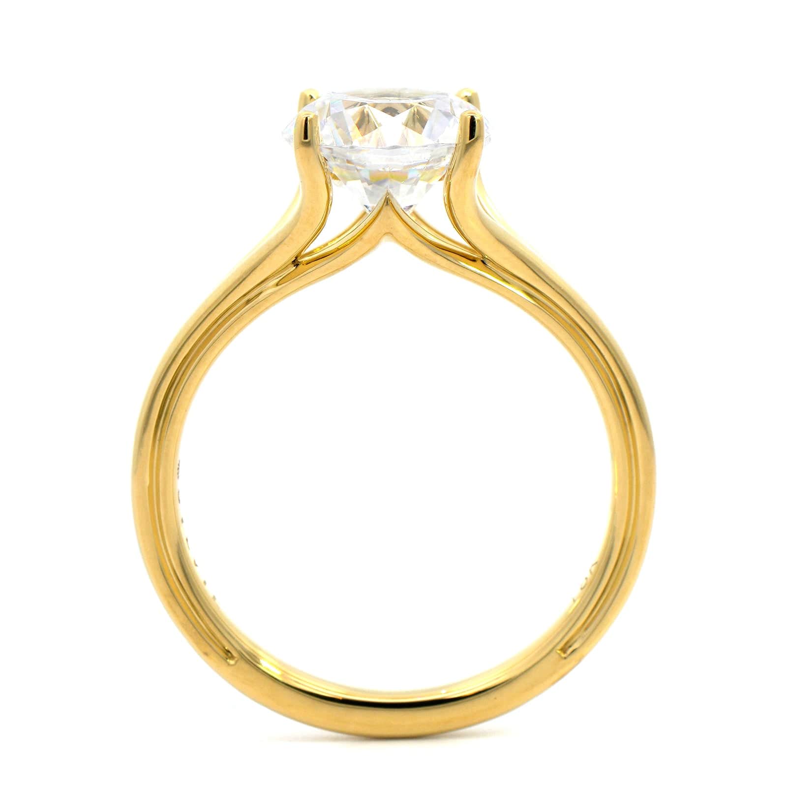 18K Yellow Gold 4 Prong Diamond Solitaire Engagement Ring Setting