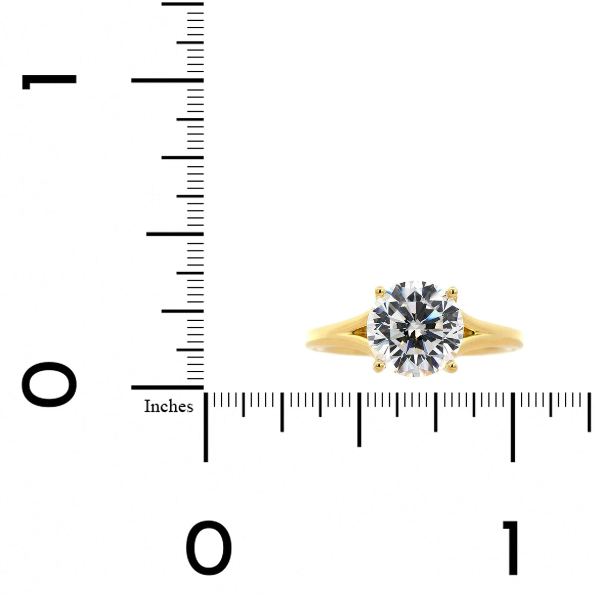 18K Yellow Gold 4 Prong Diamond Solitaire Engagement Ring Setting