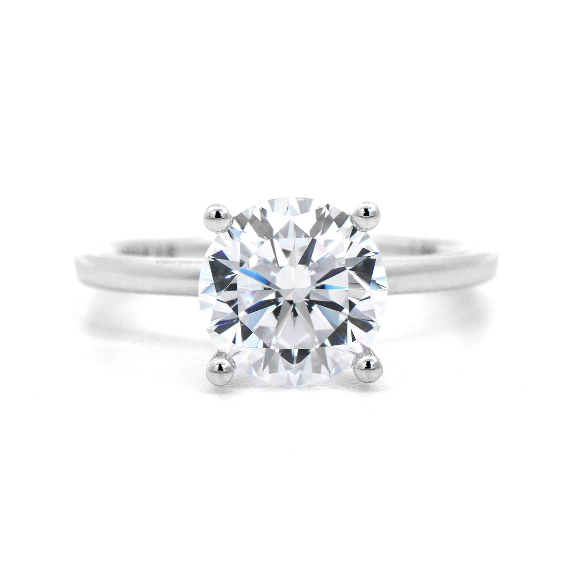 18K White Gold 4 Prong Diamond Solitaire Engagement Ring Setting