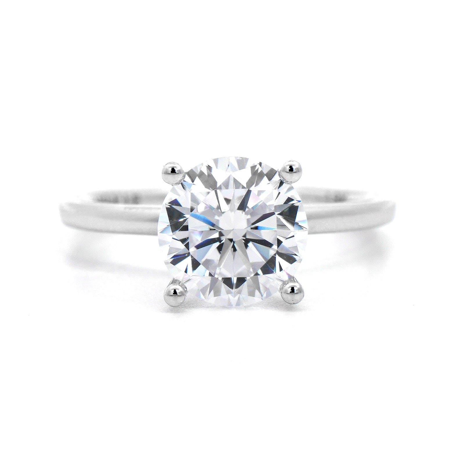 18K White Gold 4 Prong Diamond Solitaire Engagement Ring Setting